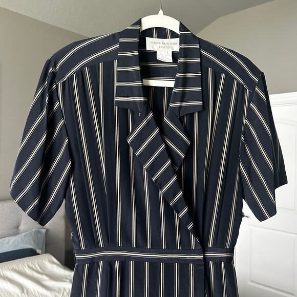 Dark Academia Jones New York 100% Silk Dress Wrap style ankle length sz 6 - Picture 1 of 12